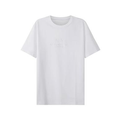 【支持购物卡】Emporio Armani/阿玛尼男士白色银色LOGO图案简约百搭棉质短袖T恤 香港直邮