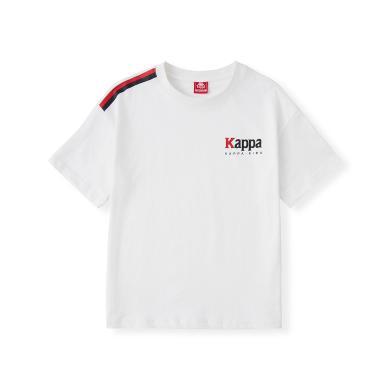 Kappa卡帕童装儿童潮酷上衣大童休闲印花夏装2024新款男童T恤