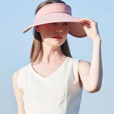 UV100防晒帽夏季女骑车大帽檐防紫外线透气大头围遮阳空顶帽