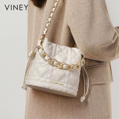 Viney包包女式新款水桶包女包小包链条包单肩斜挎包91161
