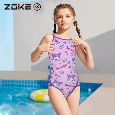 洲克儿童泳衣库洛米专业游泳训练连体三角zoke速干女孩比赛竞速124625821