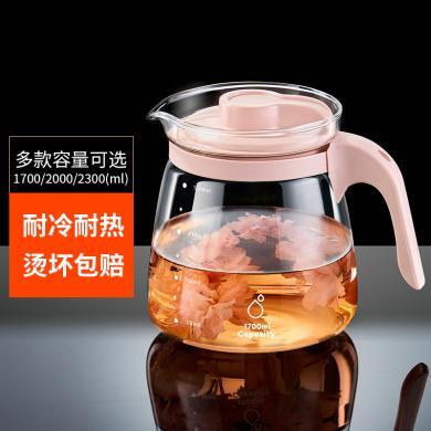 捷安玺玫瑰花泡茶壶玻璃冷水壶水果茶壶家用冷泡凉水壶套装玻璃壶