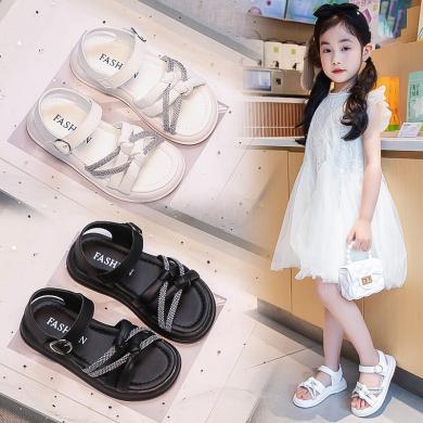 杰米熊2024年夏季新款软底防滑儿童沙滩鞋子韩版洋气女孩公主凉鞋（大一码拍）