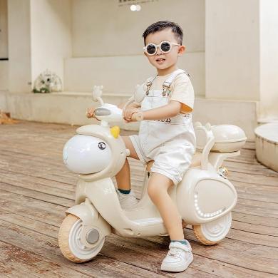 没完没了儿童电动摩托车可坐人宝宝周岁礼物小孩玩具电瓶车带遥控充电羊驼