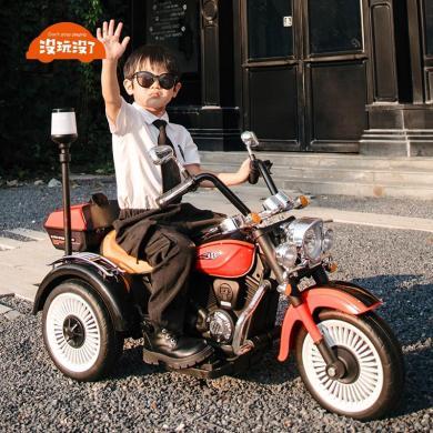没玩没了儿童电动摩托车宝宝玩具车可坐人男小孩1一3岁以上外出电瓶三轮车