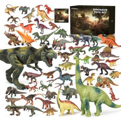 纽奇儿童仿真恐龙玩具44件套50件套搪胶动物模型纽奇益智积木玩具ggs1895/6972198622392
