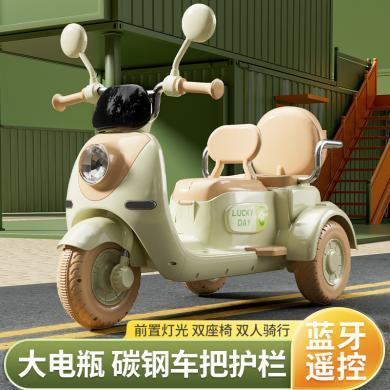 没完没了儿童电动摩托车三轮亲子带娃遥控宝宝玩具车可坐双人小孩周岁礼物