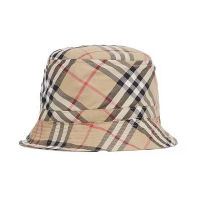 【支持购物卡】BURBERRY 博柏利 巴宝莉 格纹渔夫帽 儿童款遮阳帽 米色 香港直邮
