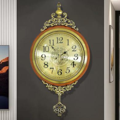 DEVY复古挂钟欧式美式餐厅客厅钟表艺术时钟家用大气轻奢挂表时钟摆钟