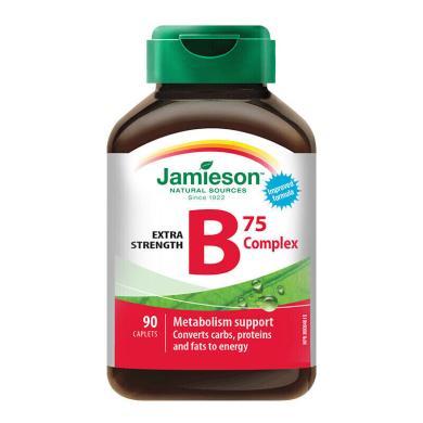 【支持购物卡】加拿大Jamieson健美生 复合维生素B族90粒/瓶 成人VB 含B2B12泛酸叶酸