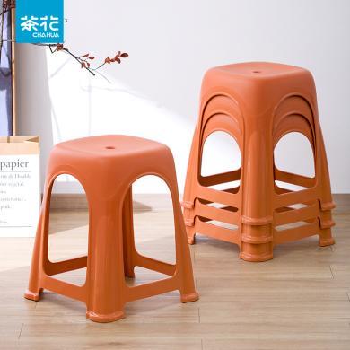 茶花高凳子塑料凳家用加厚塑料凳高脚凳家用客厅简约防滑凳板凳110001