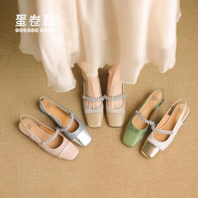 蛋卷鞋新中式国风女鞋2024年新款后空凉鞋女夏季外穿单鞋百搭纯手工制作