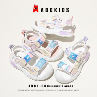 ABCkids童鞋女童凉鞋2024夏季新款男童儿童运动凉鞋中大童沙滩鞋