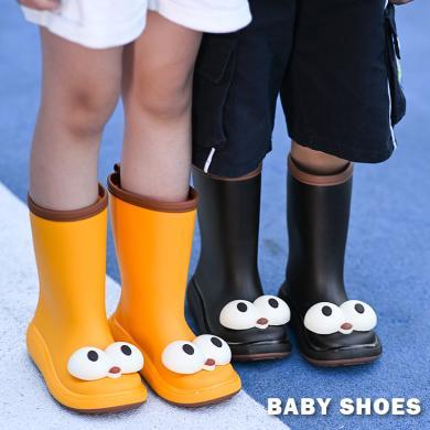 杰米熊四季新款3-12岁卡通儿童雨鞋防水防滑男女童雨靴中筒水鞋加高胶鞋