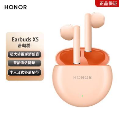 荣耀（HONOR）Earbuds X5 无线蓝牙耳机 半入耳通话降噪超大动圈澎湃低音荣耀EarbudsX5
