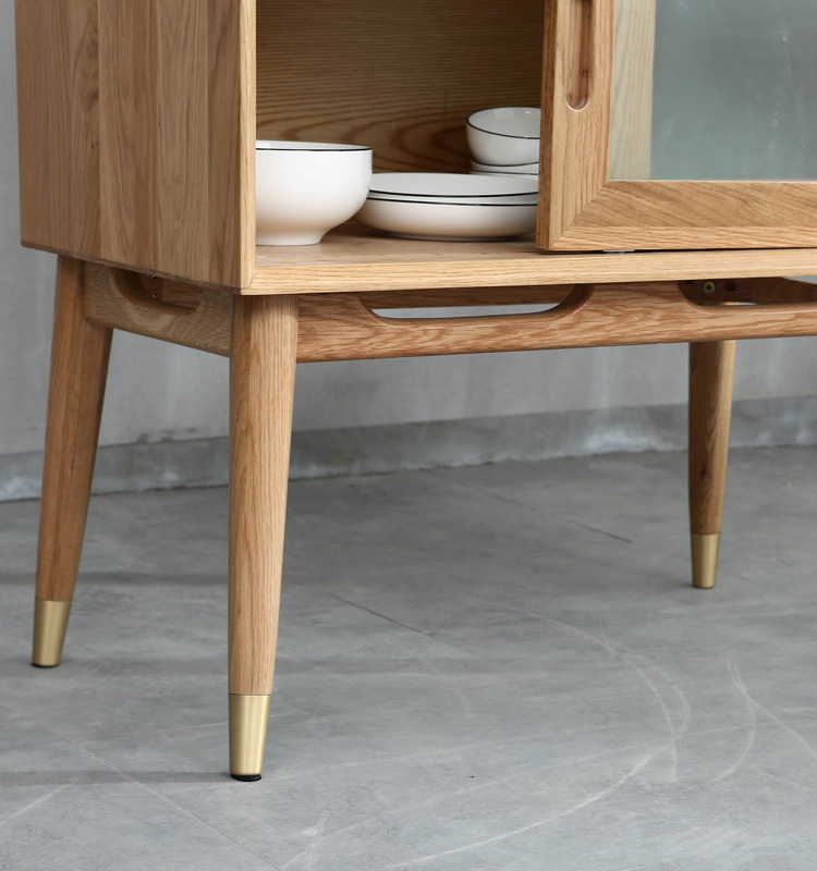 优家工匠 红橡木多功能柜北欧客厅收纳置物柜卧室餐厅厨房橱柜-红橡木