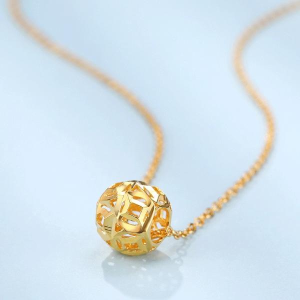 佐卡伊 黄18k转运珠吊坠女款时尚项坠送女友