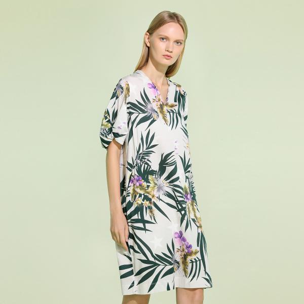 myscissors希色-2020夏装新款v领短袖连衣裙12l2034