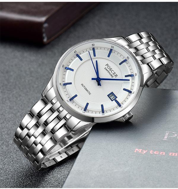 宝时捷手表男士全自动机械表超薄男表钢带商务保时捷表6066