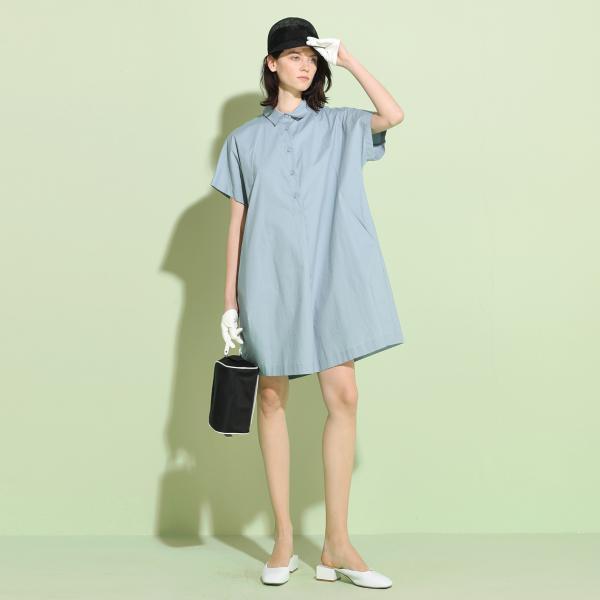 myscissors希色-2020夏装新款衬衣领连衣裙12l2032