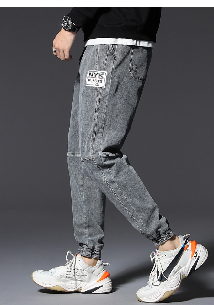 verhouse 春秋装宽松大码休闲小脚裤时尚百搭束脚牛仔裤男【价格 评价