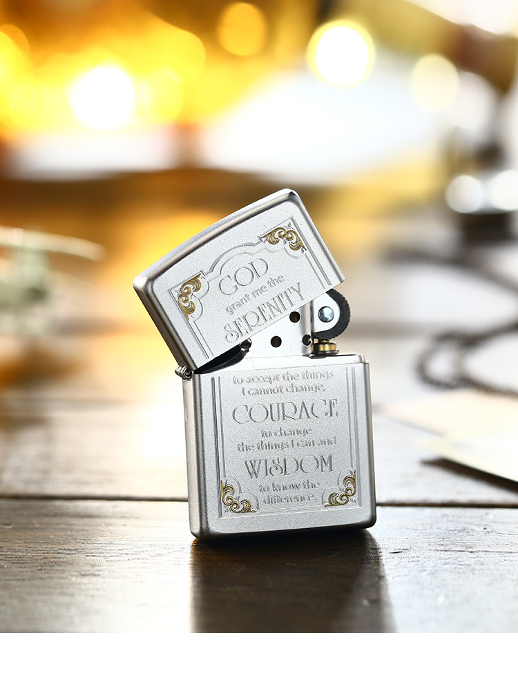 zippo 美国之宝原装正版煤油防风打火机 28458 警世箴言 精美雕刻神圣