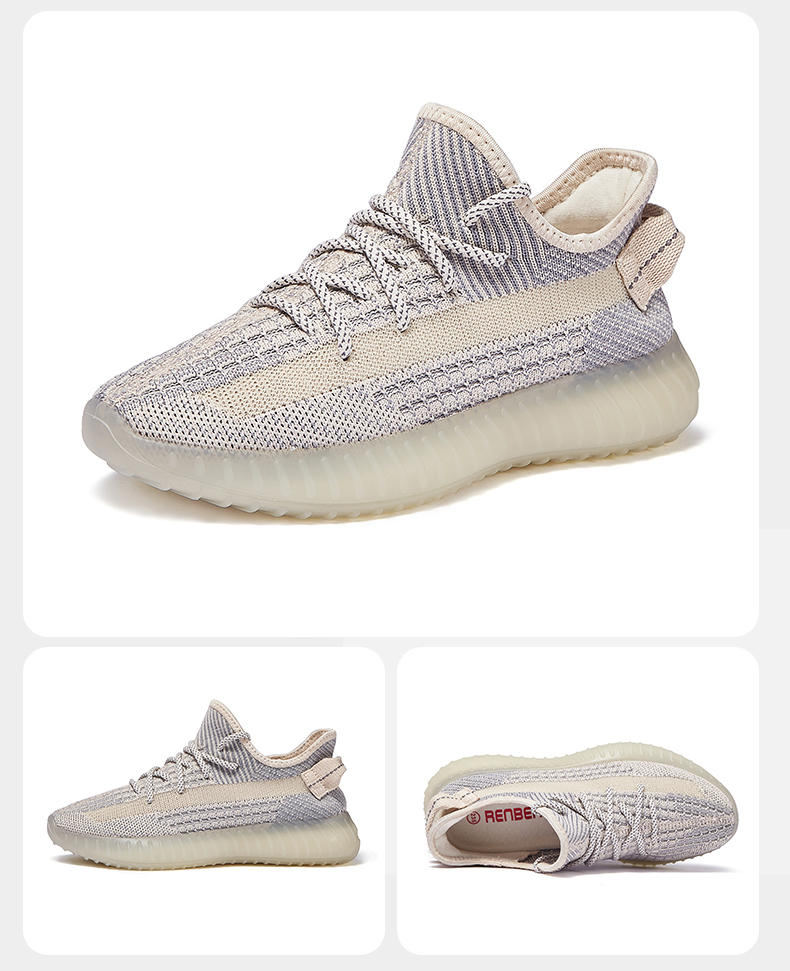 人本2021椰子透气情侣女鞋休闲运动鞋百搭ins潮女士软底10195-粉色-38