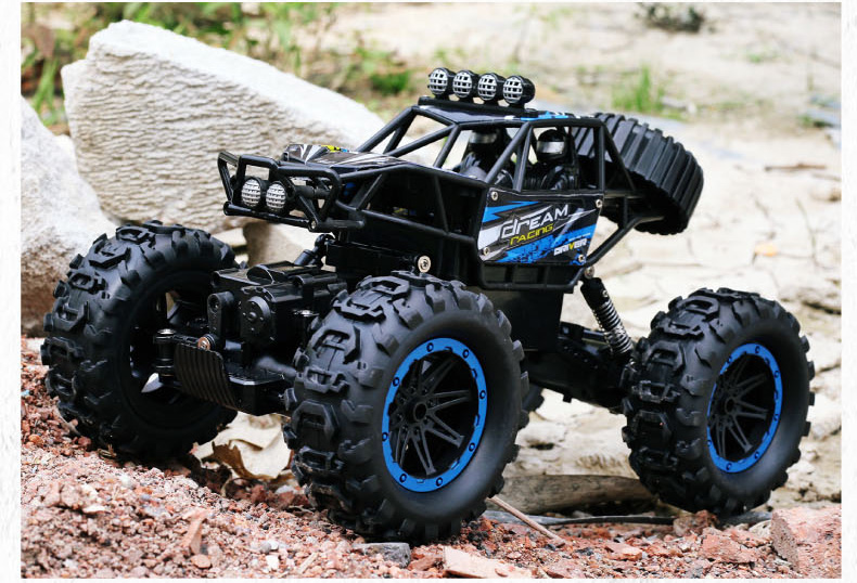 jjrc遥控越野车漂移赛车高速四驱攀爬车男孩充电版儿童玩具汽车-蓝色