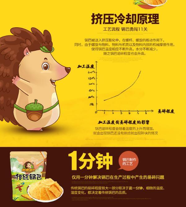 刺猬阿甘传统锅巴90克6袋零食小吃成人款休闲食品