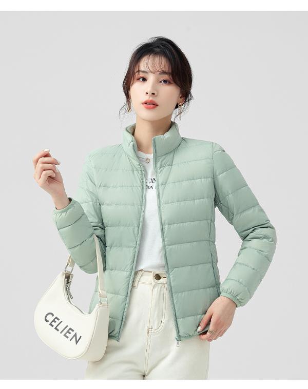 北极绒女装 90%白鸭绒羽绒服女2022年新款短款立领轻薄款时尚修身保暖