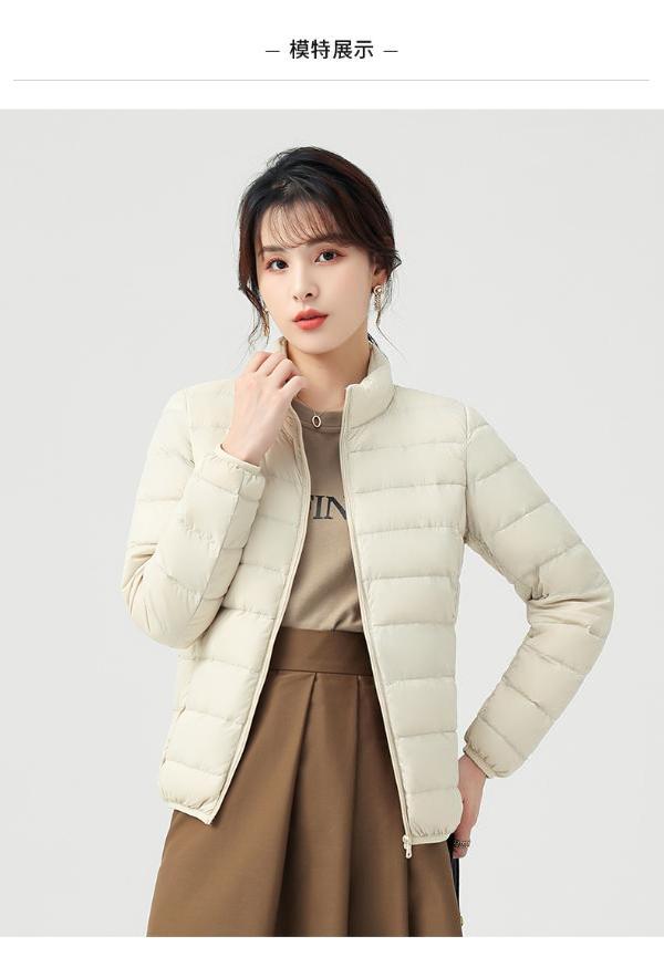 北极绒女装 90%白鸭绒羽绒服女2022年新款短款立领轻薄款时尚修身保暖