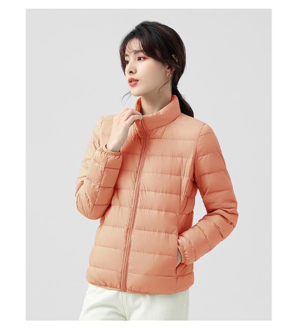 北极绒女装 90%白鸭绒羽绒服女2022年新款短款立领轻薄款时尚修身保暖