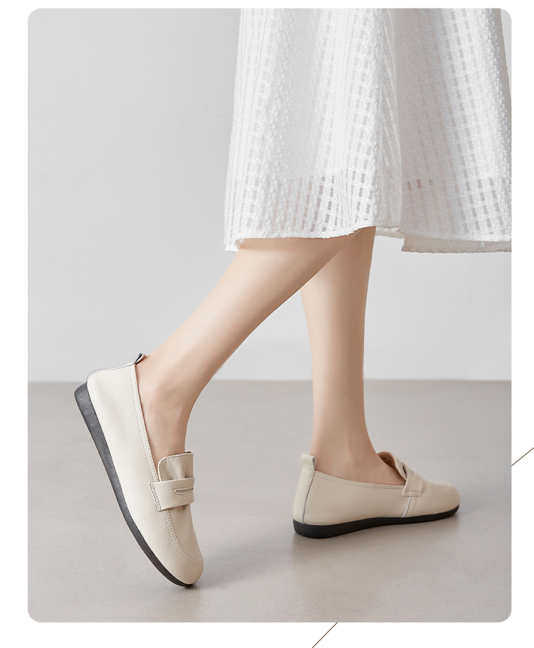 zhr平底浅口单鞋女套脚真皮女鞋bt81