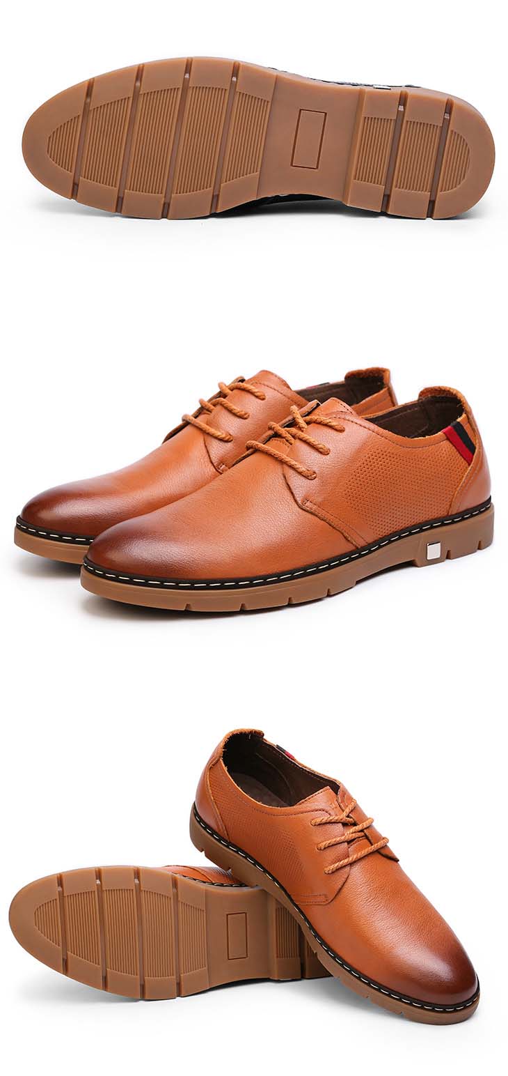 大洋洲袋鼠 男鞋 2015春款舒适商务透气头层牛皮休闲商务鞋(51890-a2x