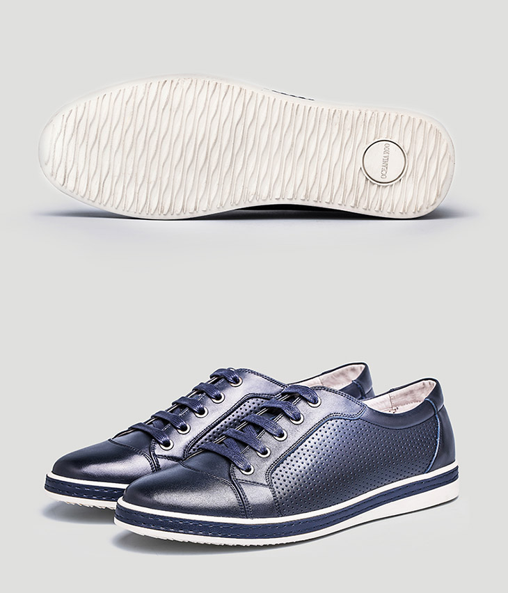 大洋洲袋鼠 男鞋 2015夏季 透气打孔头层牛皮革板鞋52008