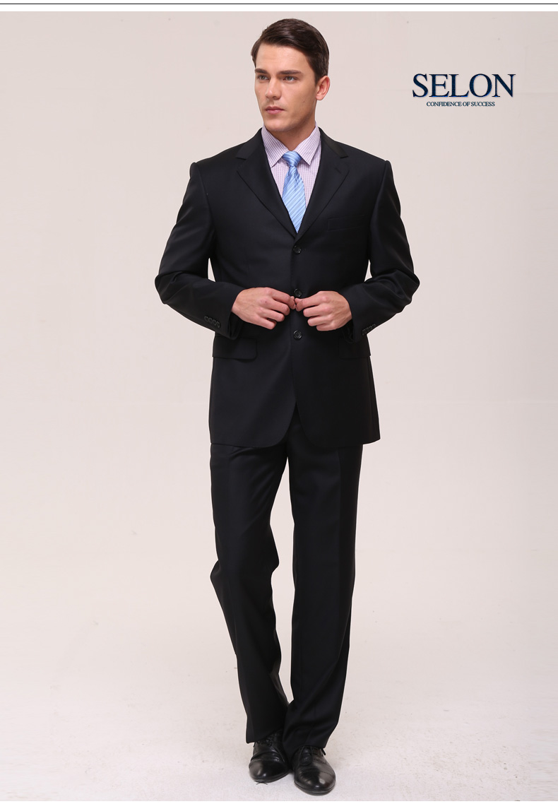 selon胜龙 男装 秋冬季新 商务职业正装休闲装藏青色修身西装上衣 b79
