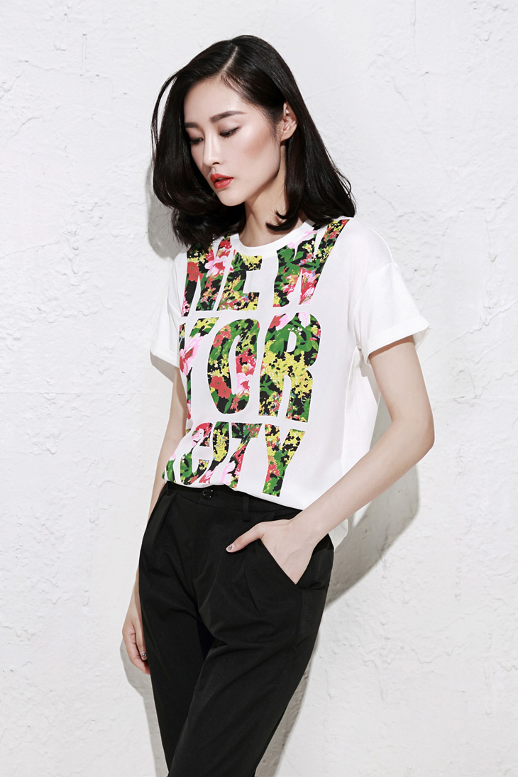 wsm威丝曼时尚t恤衫 时尚摩登 女士时尚t恤衫 gb120009w03-s-白色