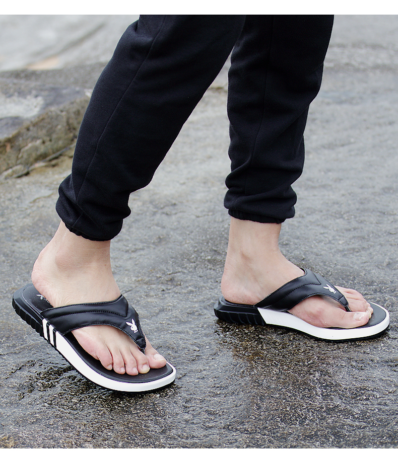 花花公子夹脚拖鞋男潮流韩版夏真皮人字拖男士脱鞋个性凉托鞋男生cx3