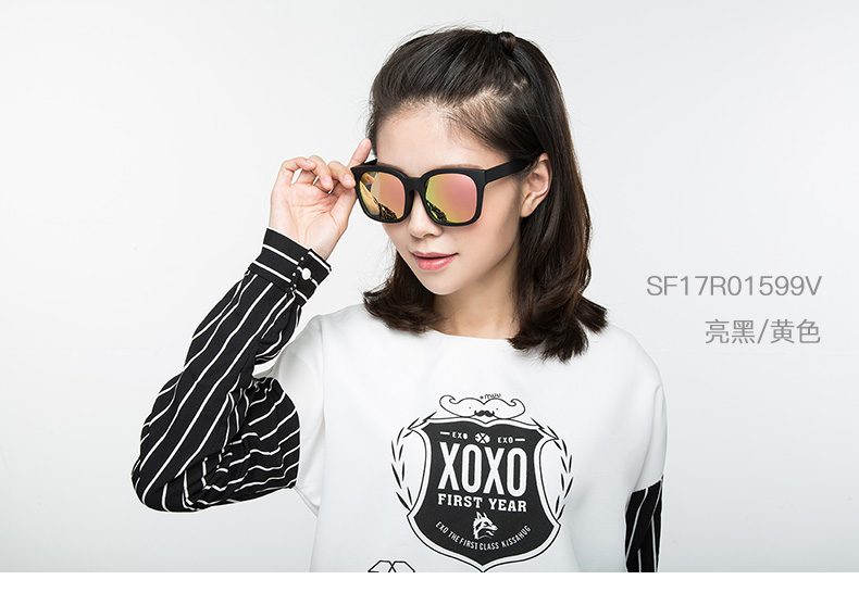 oyea欧野太阳镜高街潮镜男女炫彩复古时尚新品太阳眼镜可配近视-灰色