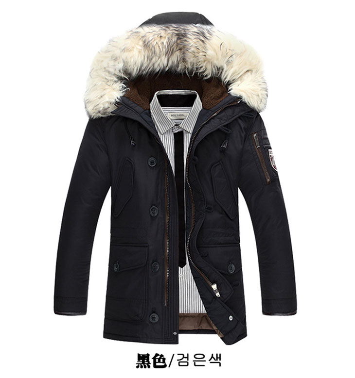 afs jeep战地吉普 2017冬季新款男士加厚大毛领连帽羽绒服外套 f1518