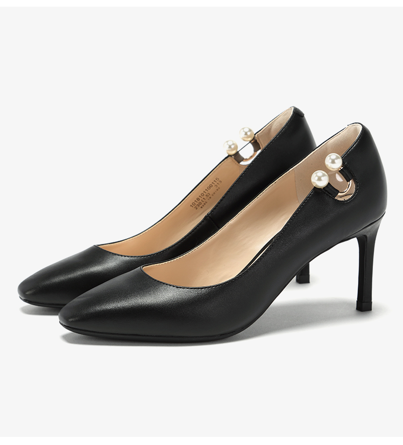 钟表配饰 女鞋 高跟鞋 达芙妮 daphne/达芙妮2018春季新款优雅珍珠