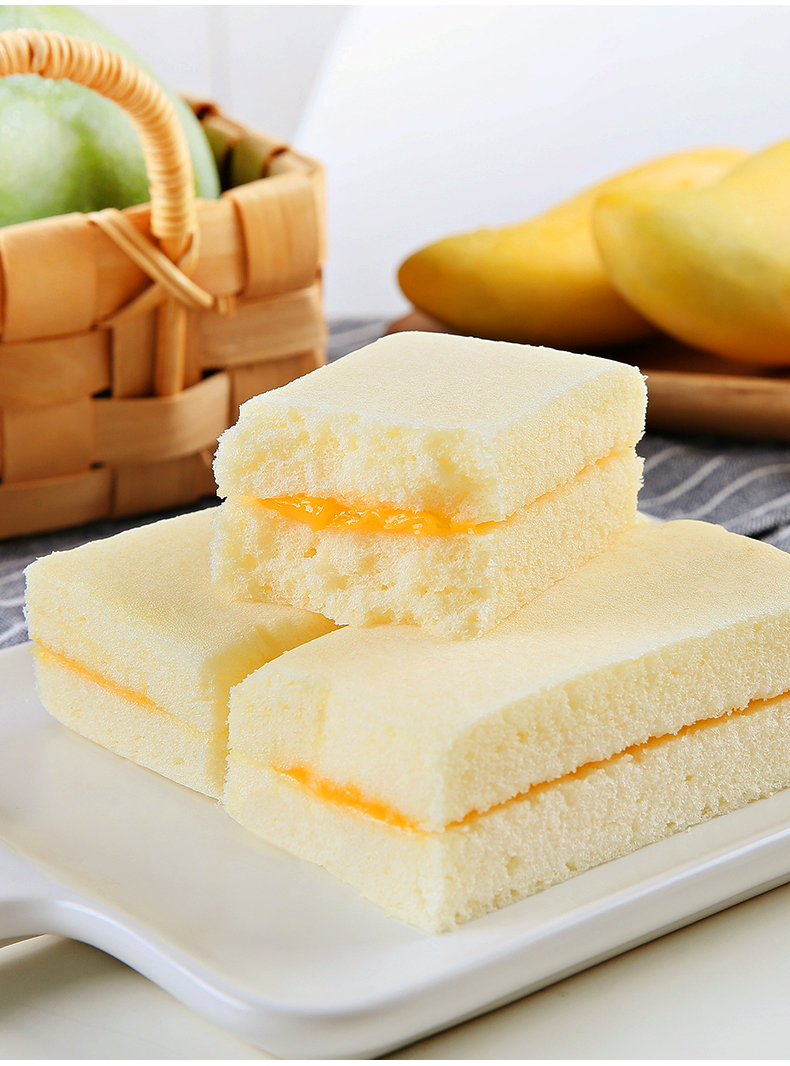 新鲜蛋糕800g早餐糕点办公室零食下午茶点心-雪丝绒蛋糕芒果味800g