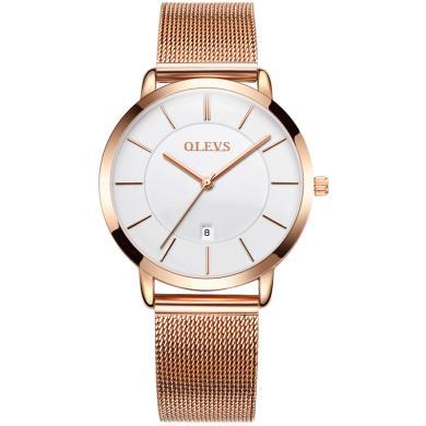 欧利时(OLEVS)瑞士品牌手表女士石英表防水商务手表时尚超薄腕表