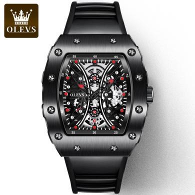 欧利时(OLEVS)瑞士品牌手表抖音直播米勒潮流男表酒桶型防水石英表男生时尚腕表