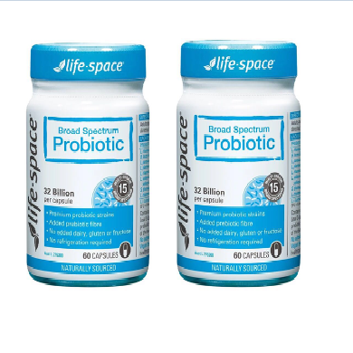 2瓶*澳洲life space益生菌粉胶囊益生元益生菌 成人调理肠胃肠道便秘60粒