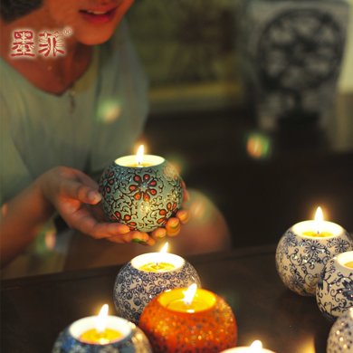 墨菲手工陶瓷烛台 欧式家居创意摆件装饰品创意烛光晚餐桌礼物