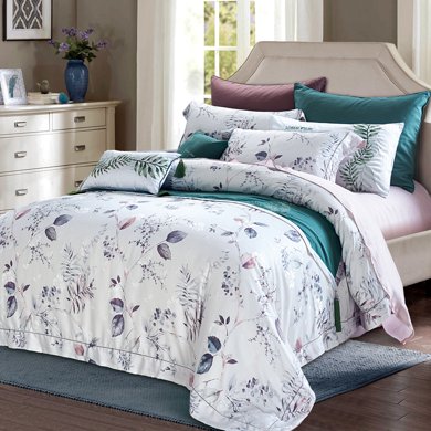 帝豪家纺 天丝 床单五件套 双面大提花 60支天丝1.5m床 1.8m套件