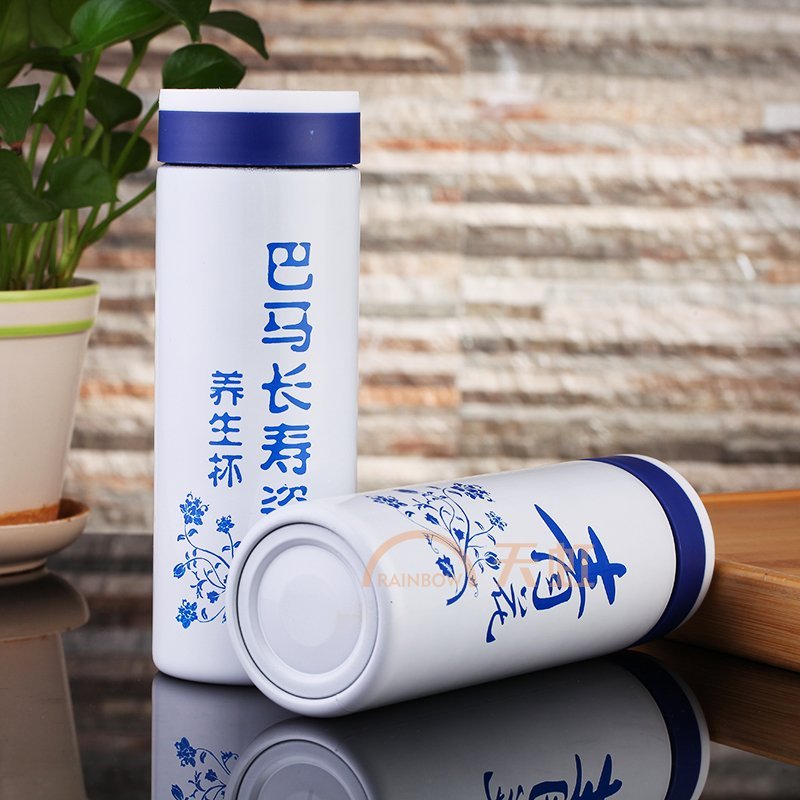 i-cue 艾可优sf-303a不锈钢青花瓷保温杯 青花瓷陶瓷杯-青花瓷