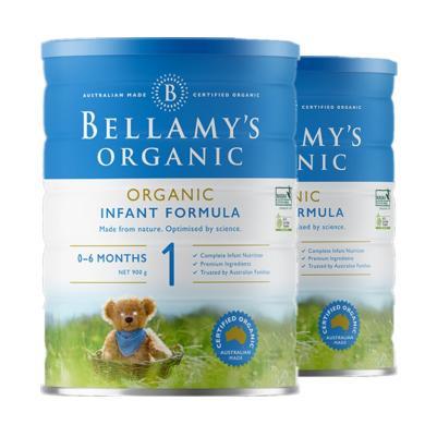 【2罐装】澳洲Bellamys贝拉米有机婴幼儿奶粉 1段900g