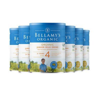 6罐*澳洲贝拉米奶粉4段Bellamy's有机婴儿四段奶粉 优良有机乳脂助力营养吸收 适合3岁以上 宝宝 900g